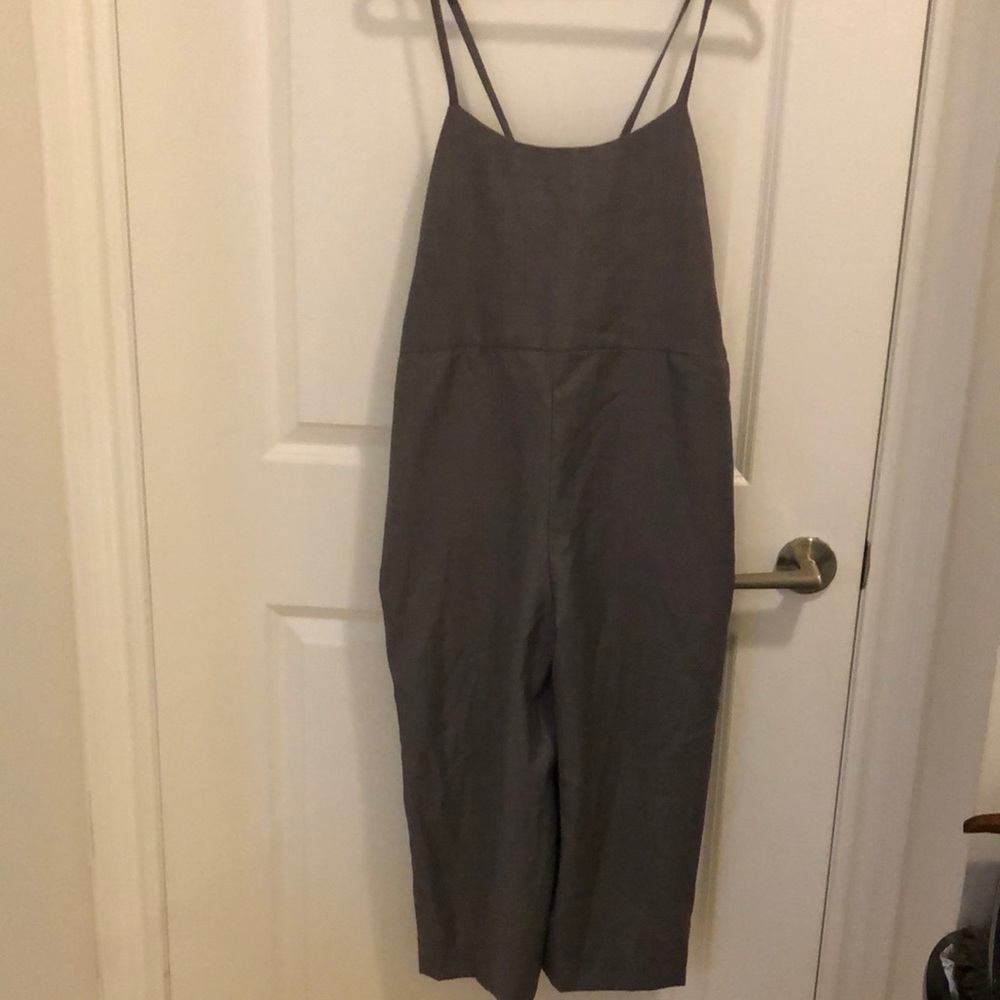 niko and... Japanese Brand Linen Blend Wide Leg Jumpsuit Salopette - GUC